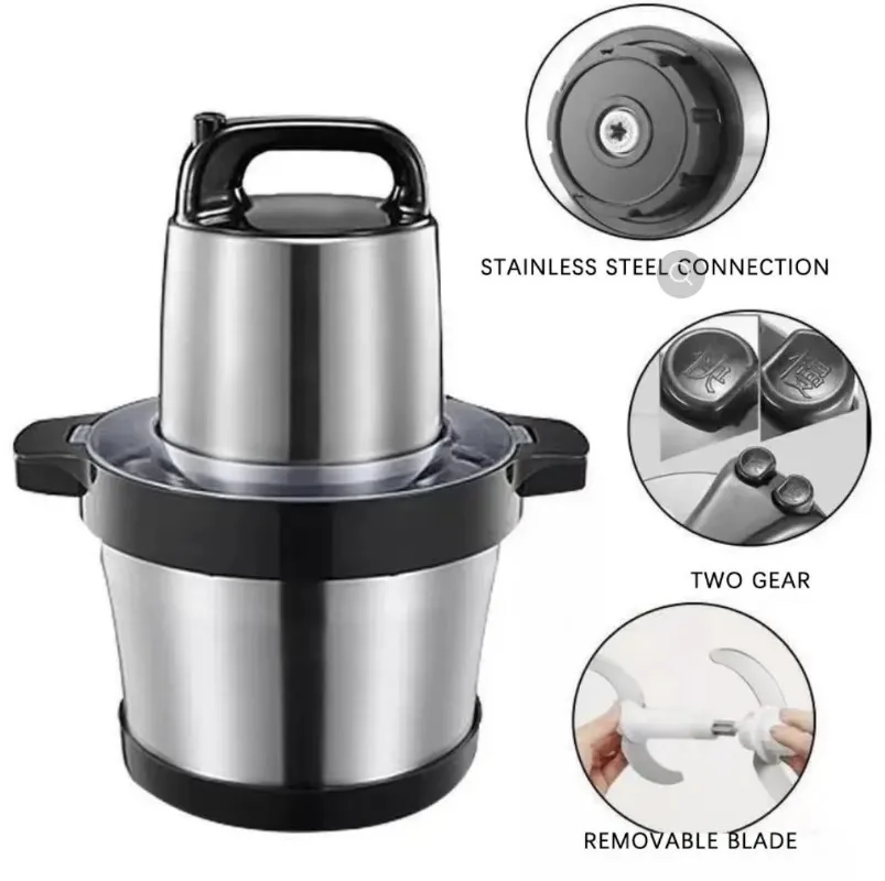 6л кухонная мясорубка из нержавеющей стали, машина для жарки, африканская бытовая кухонная утварь, двойные лезвия для смешивания