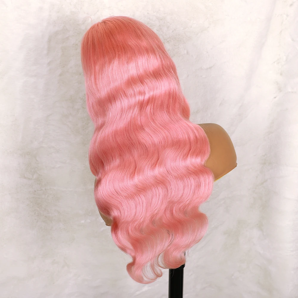 Pink 13x4 Lace Front Wig Body Wave Wigs For Women 613 Colored Lace Front Blonde Human Hair Pre Plucked Bleached Knots Remy Wigs