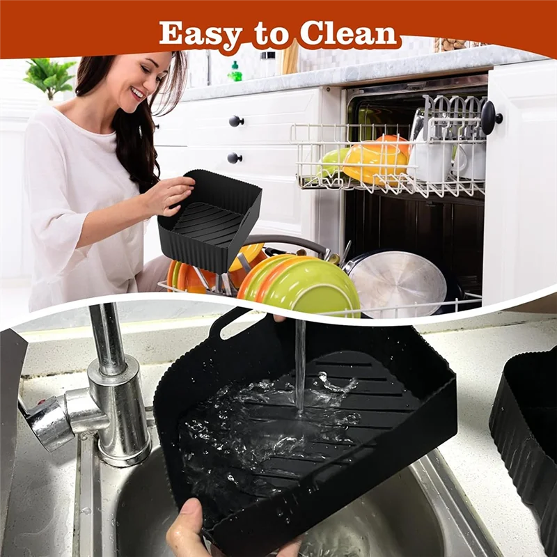 مجموعة ABKP-Air Fryer Liners مكونة من 10 قطع من السيليكون لـ Ninja DZ071 تتضمن فرشاة زيت وقفازات ومشابك طعام وحصيرة شواء مكشطة