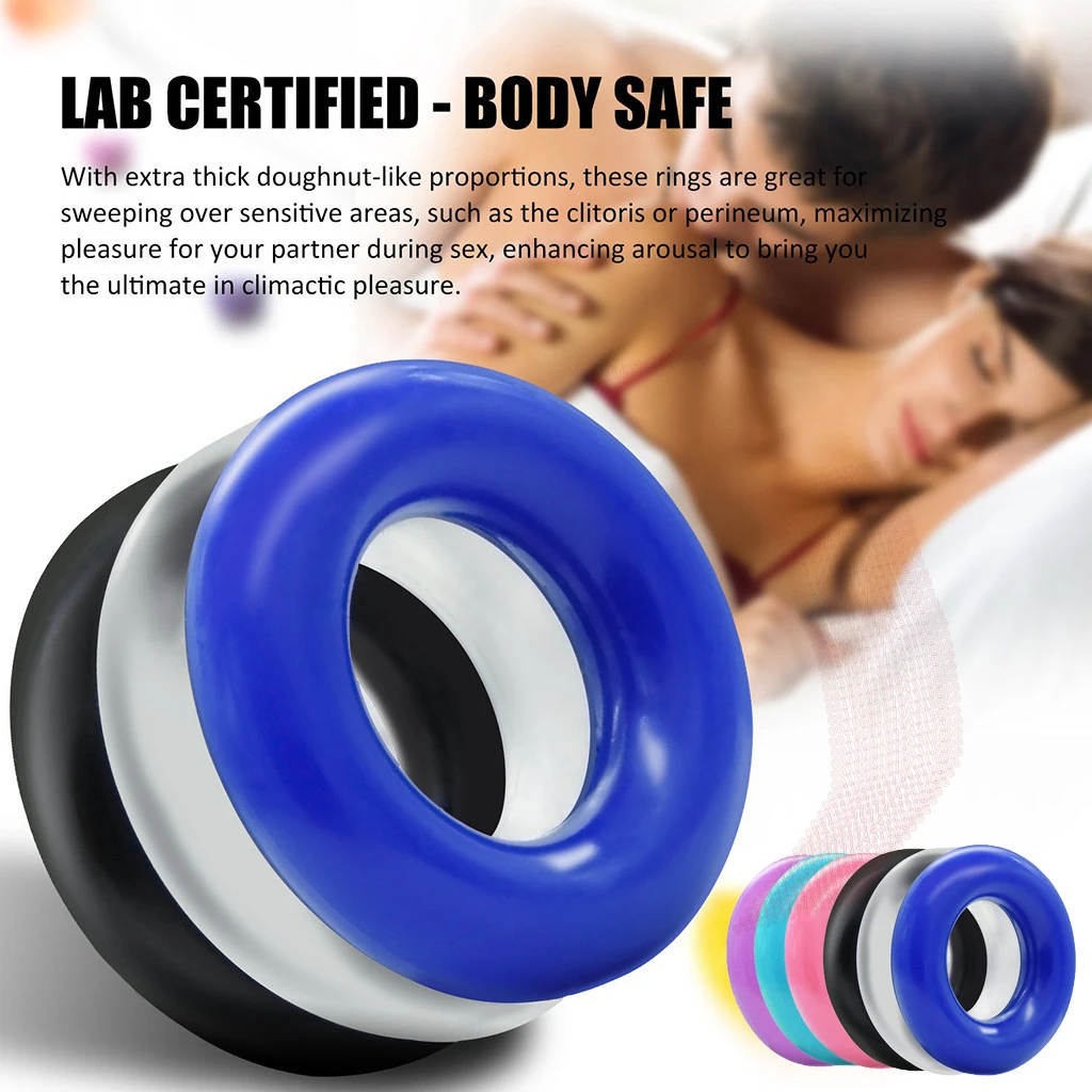 

Silicone Men's Cock Rings Men Ejaculation Delay Chastity Device Rubber Penis Ring Enlargement Cockring Sex Toys For Adult Male