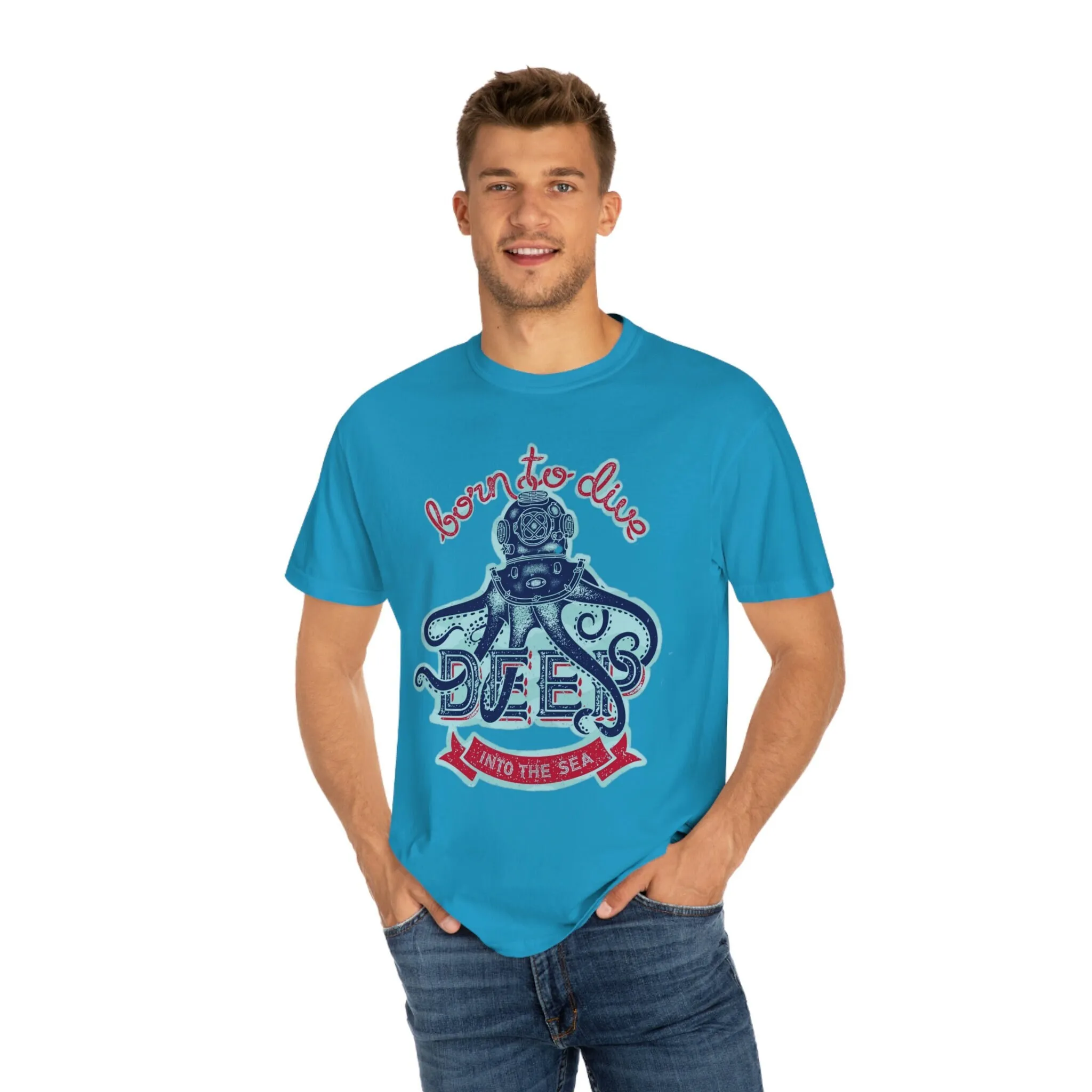 Octopus T Shirt Mens Designs Comfort Colors Vintage Men Beach Summer Tops Ocean Lover For Divers