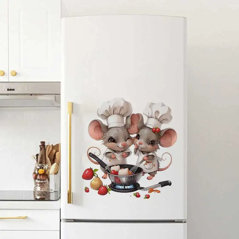 Translucent Wall Stickers for Kitchen Refrigerator Restaurant Home Decor Interior Adhesive Decals AA124