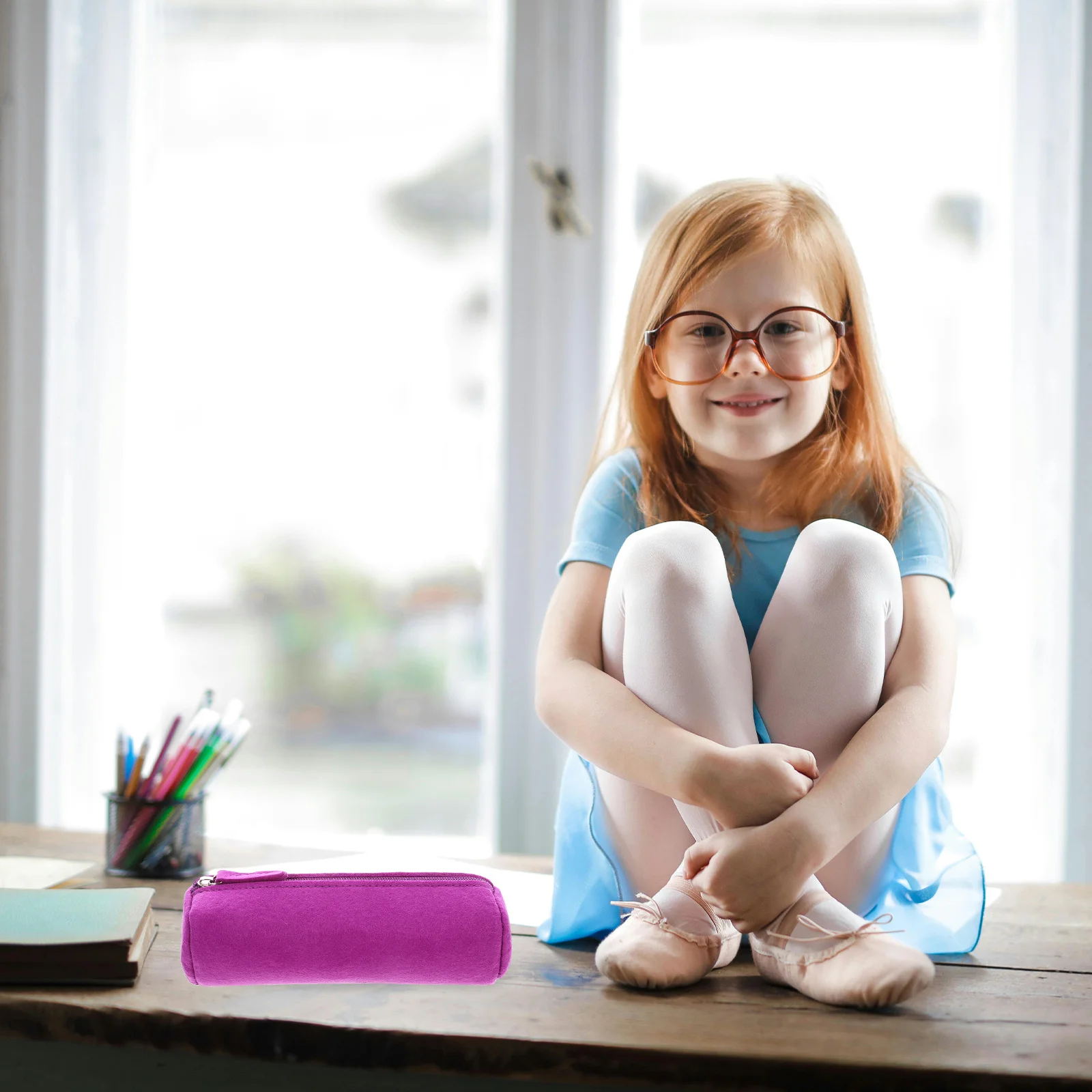 حقيبة منظم قرطاسية سعة كبيرة وخفيفة الوزن وسحاب إغلاق للتخزين للأقلام وأقلام الرصاص والمحايات والمكياج