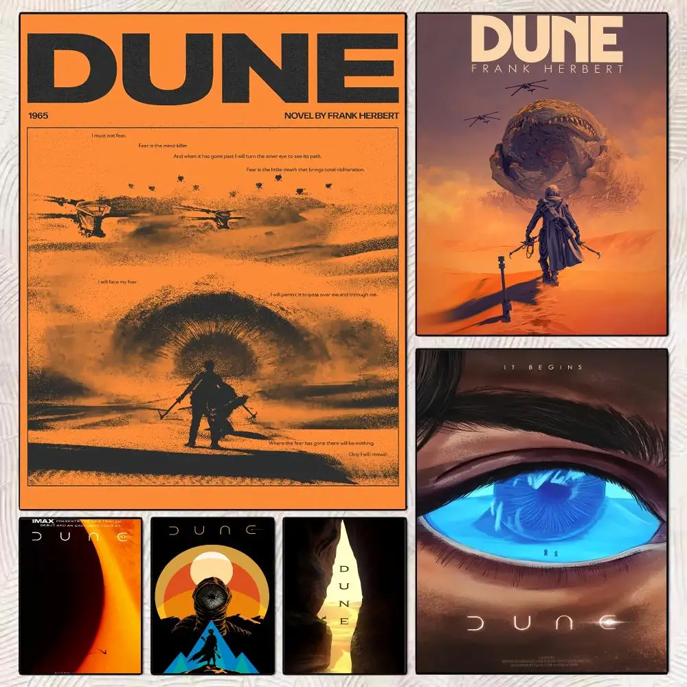 Famous Movie D-Dune Painting Calligraphy Stylish Wall Art Poster, Bedroom Living Room Home Decor Gift