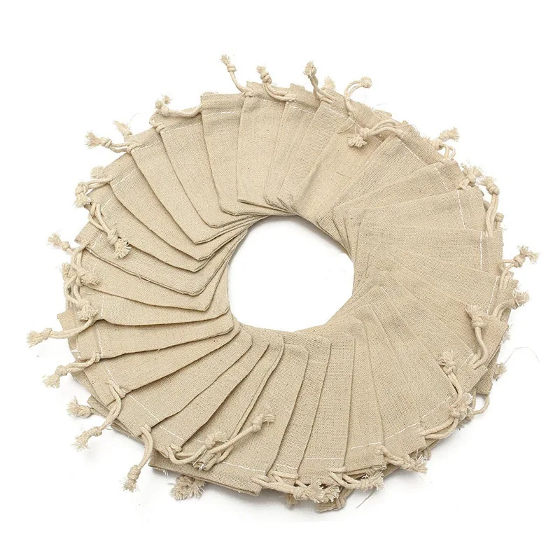 

5/10Pcs Natural Burlap Storage Bags Jute Gift Drawstring Bags Rustic Linen Bags Ornament Pouch for Jewelry Packaging Candy Bags