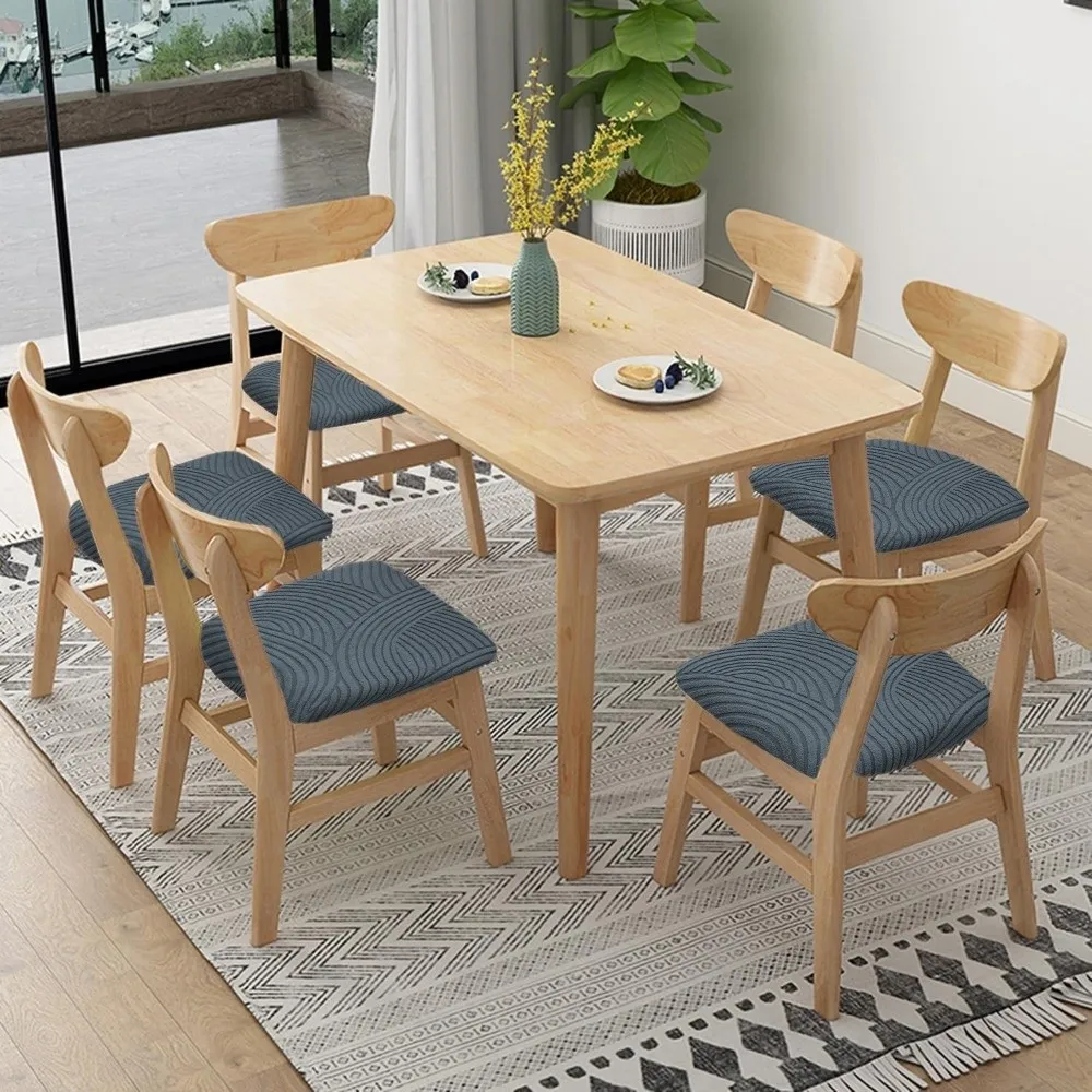 Durable Polar Fleece Elastic Chair Cover Soft Breathable Chair Slipcover Easy Install Washable Dining Chair Cover for Kitchen