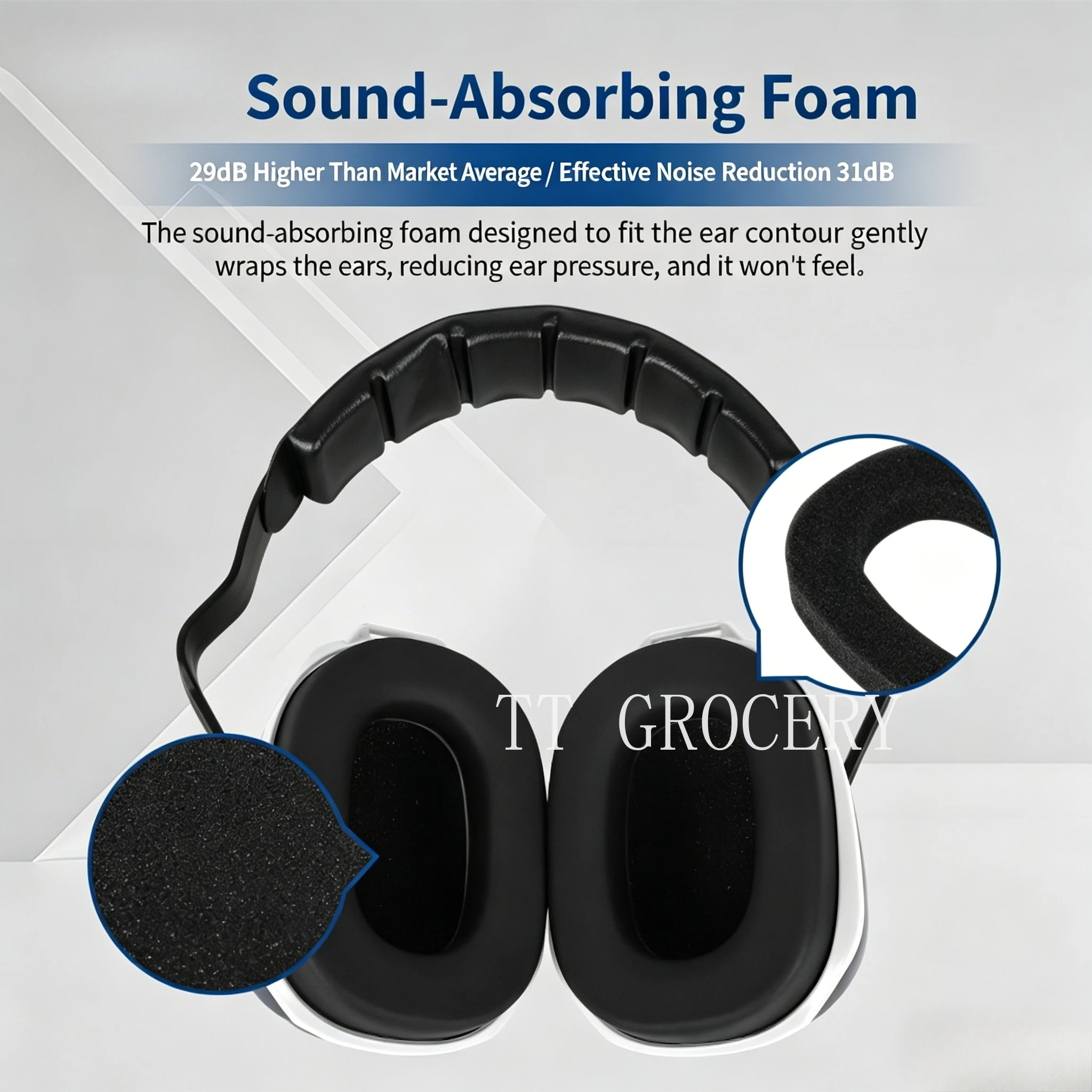 EN352 Certified Noise Reduction Earmuffs Headband Soundproof Ear Muffs Anti Snoring Sleeping Ear Protection for Dorm Home Rest
