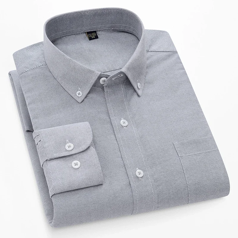 

BROWON Brand 2025 Spring Formal Shirts Men Button Up Business Oxford Dress Shirts Mens Autumn Office Turn-down Collar Long Men
