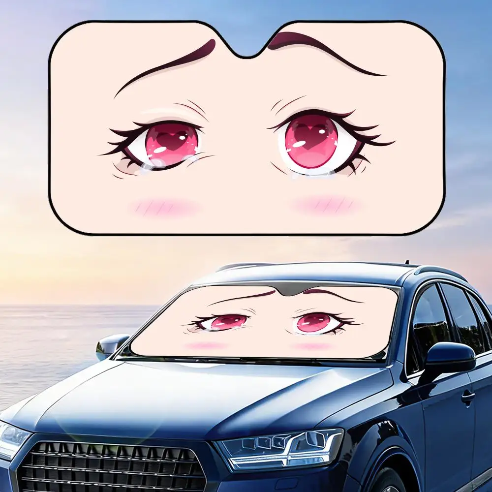 

Cute Anime Girls Eyes Sun Visor Foldable Universal Car Windshield Sun Shade UV Protection Heat Insulation Foldable Cover