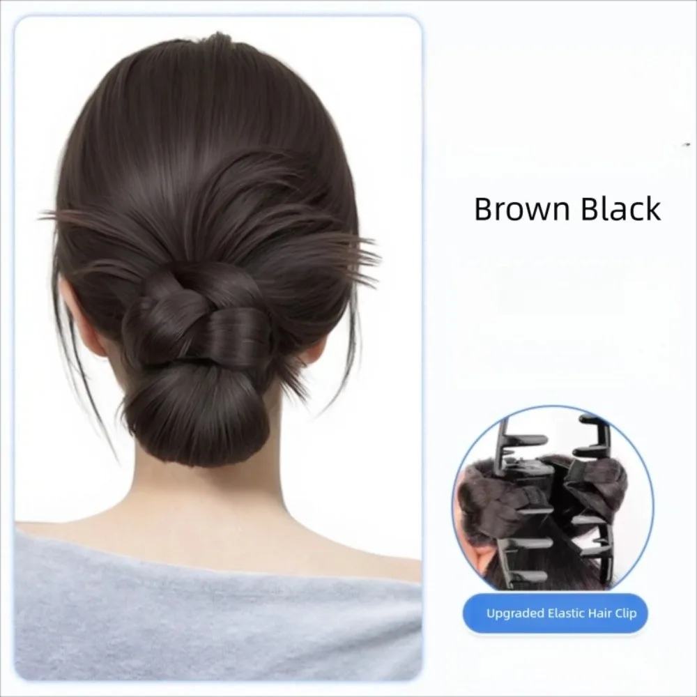 

New Synthetic Hair Bun Claw Clip Braided Hair Fluffy Bun Head Wig Natural Brown Wig Hair Clip Hair Accessories