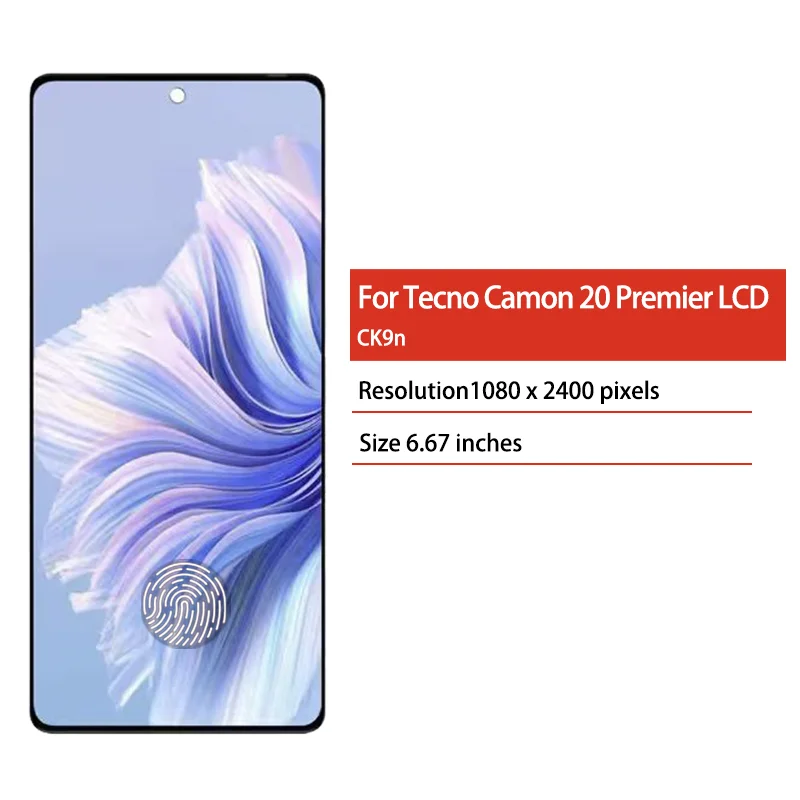 6.67“Super AMOLED For Tecno Camon 20 Premier LCD Display Touch Screen Digitizer Assembly For Tecno CK9n CK9 LCD Frame