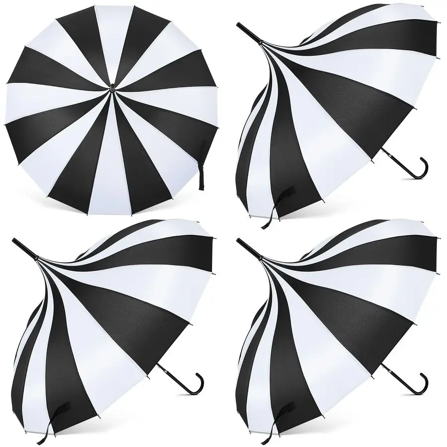 

Pagoda Umbrella 36 Inch Large Gothic Parasol for Sun Protection Oldfashionable Women Goth Umbrella with Long Handle for Rain, UV