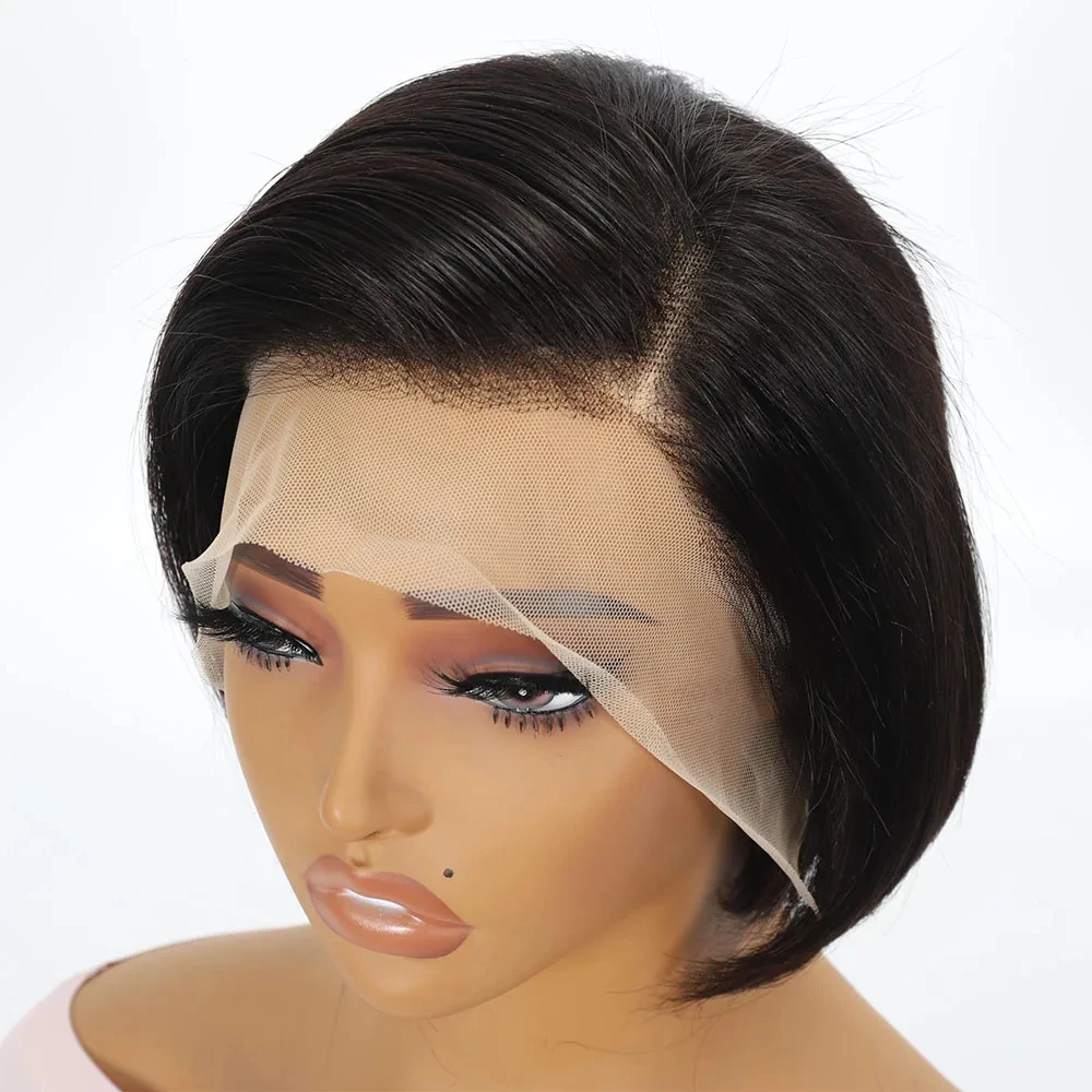 Pixie Cut Wig Human Hair 13x4 Lace Front Wigs 8 inch Short Pixie Cut Human Hair Wigs Pre Plucked Short Straight Bob Wigs