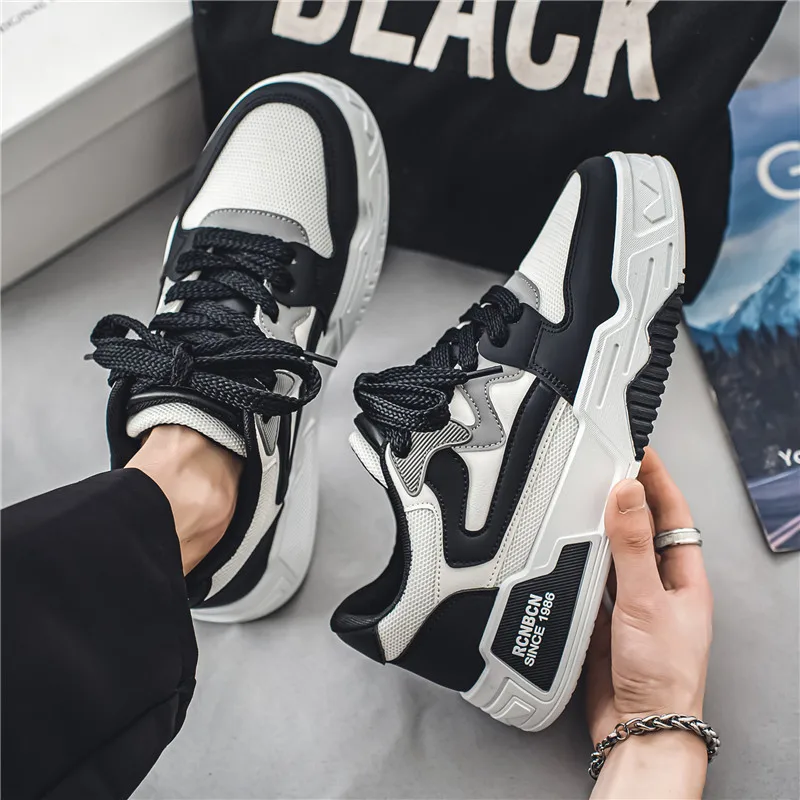 

​ 2025 Модные мужские туфли для скейтбординга — крутой уличный стиль, американский дизайн в стиле ретро, толстая подошва, повседневные и многофункциональные