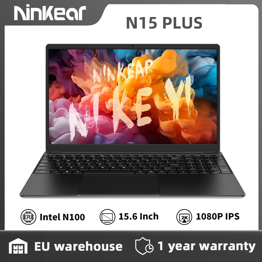 Ninkear N15 PLUS Laptop Intel 12th N100 WiFi 6 15.6-inch FHD IPS 16GB DDR4+1TB SSD Backlit Keyboard Fingerprint Reader Notebook