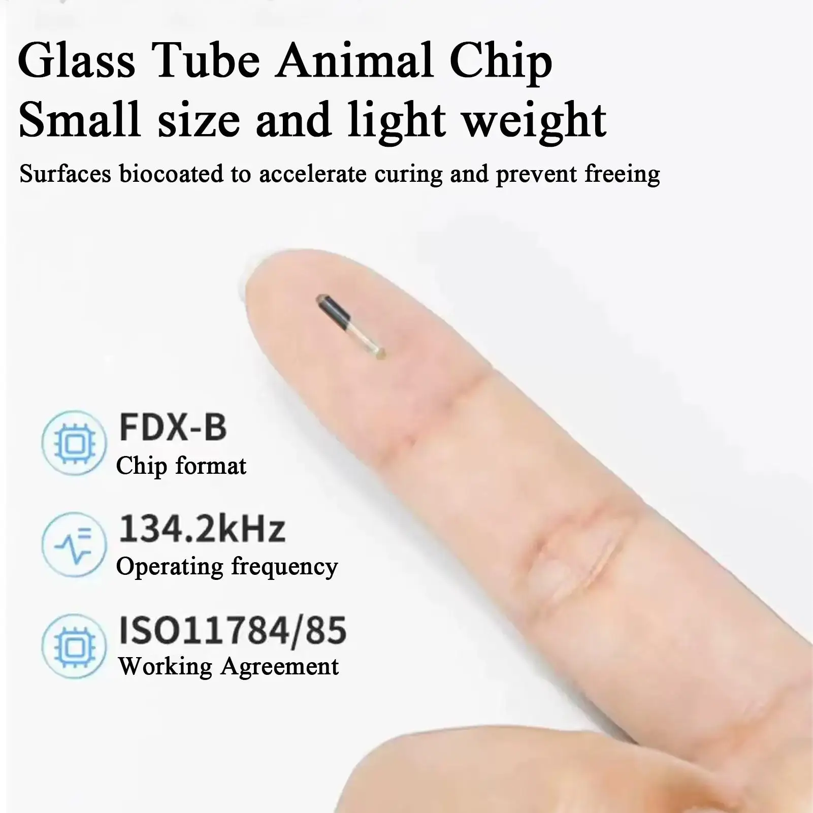 Pet Microchip Kitten ID Tag Implant Chip for Dogs Identification Pet Supplies Glass Chip Label for Kennels Cattle Sheep