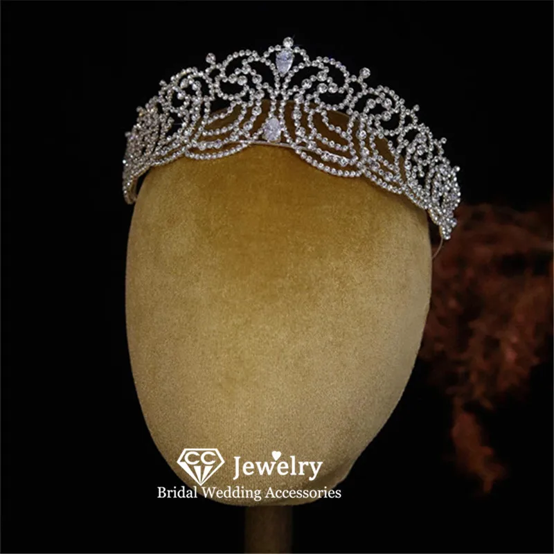 

CC Короны для свадьбы, женские аксессуары, свадебные повязки на голову, обручальные украшения для волос, роскошные диадемы, хрустальные диадемы Pengant AN477