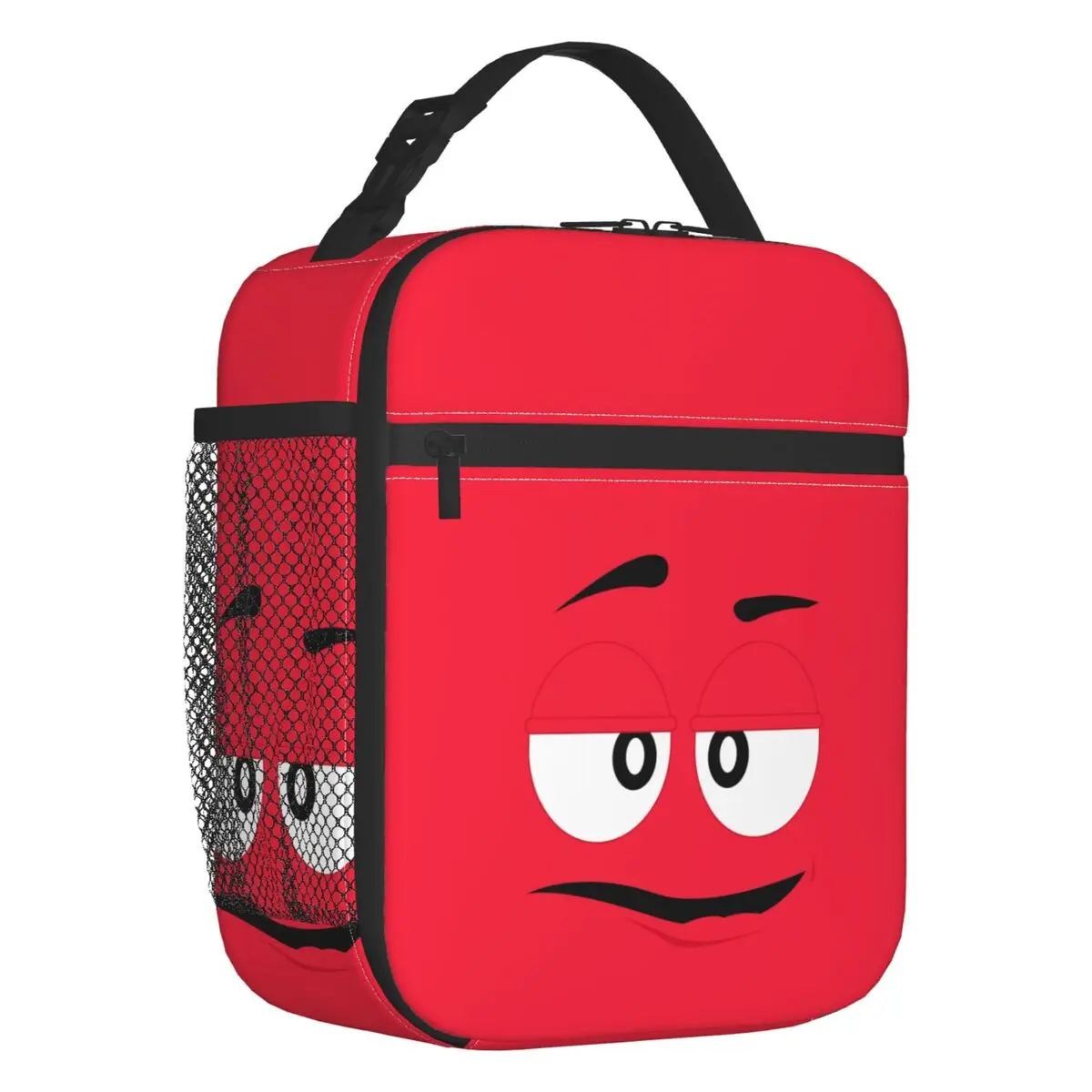 Custom Cartoon Chocolate Red Candy Faces Lunch Bag Men Women Warm Cooler Insulated Lunch Boxes for Adult Office