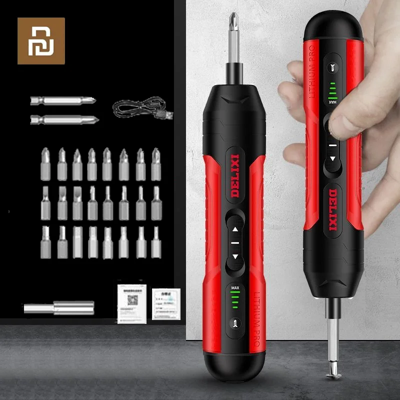 

Youpin DELIXI Cordless Electric Screwdriver Set 3.6V Type-C Rechargeable Screwdrivers With Steel Precision Bits Kit Power Tools