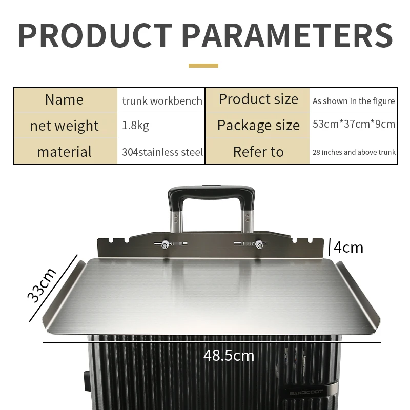 TAIDU Suitcase Tattoo Stainless Steel 304 Board Desk Nail Desk Table For Tattoo Suitcase Eyelash Extension Tattoo Equipment