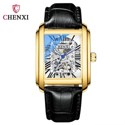 CHENXI 8816 Luxury Gold Automatic Watch Men Business Waterproof Skeleton Tourbillon Mechanical Wristwatch Relogio Masculino