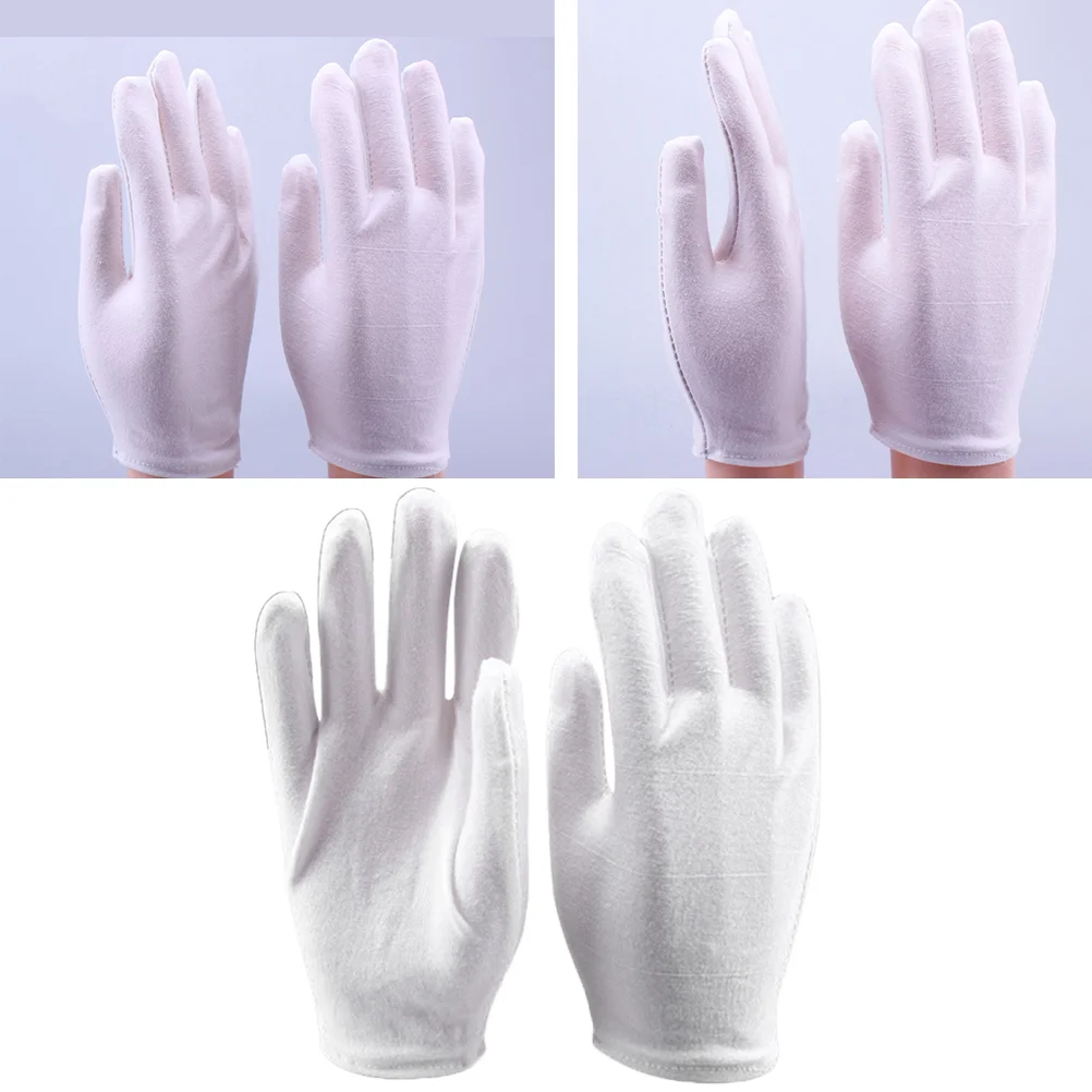 4 Pair Thermal Gloves Cotton Industrial Moisturizing Manual Mittens Protective White Warm Work