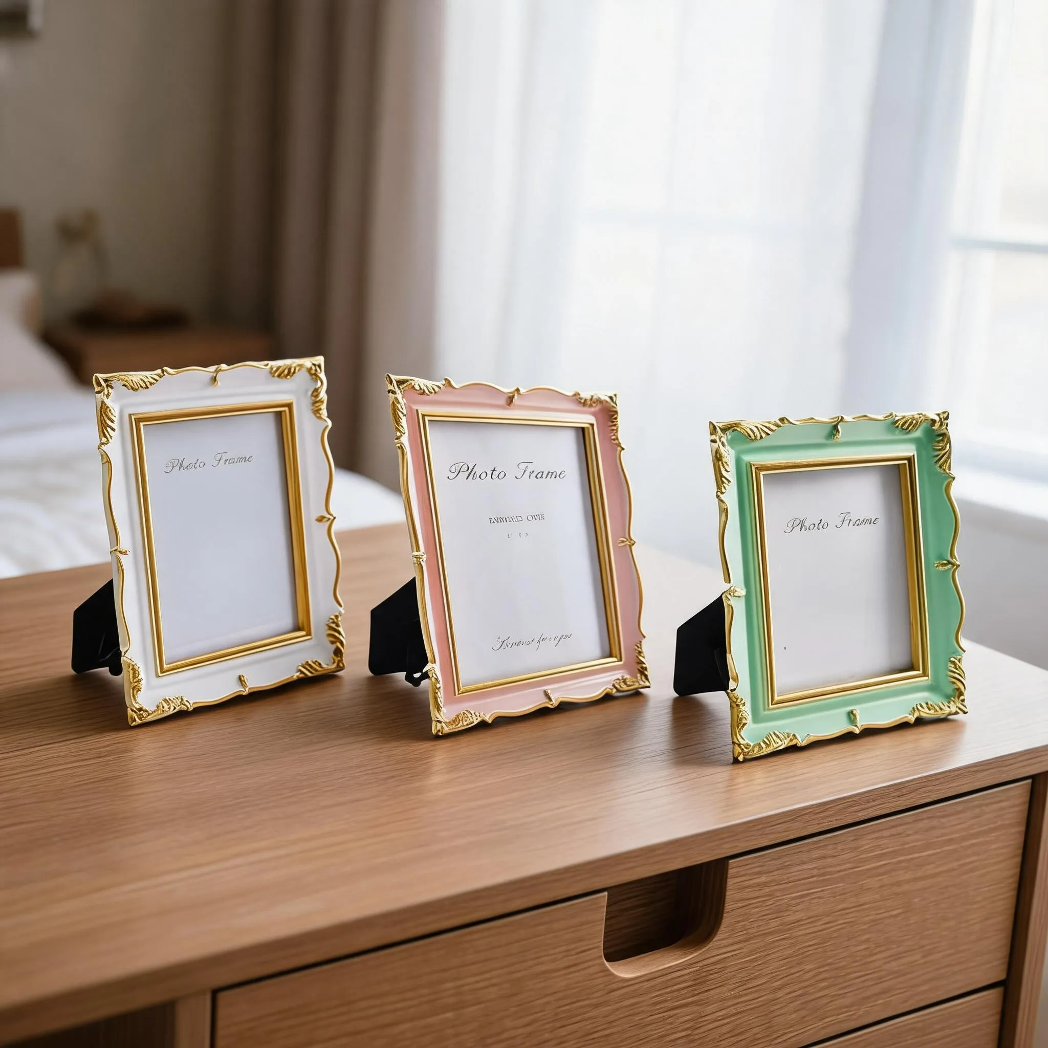 Retro Elegant 7‑Inch Photo Frame With Delicate Gold Detailing, Decorative Tabletop Wall‑Mount Picture Frame For Home Office