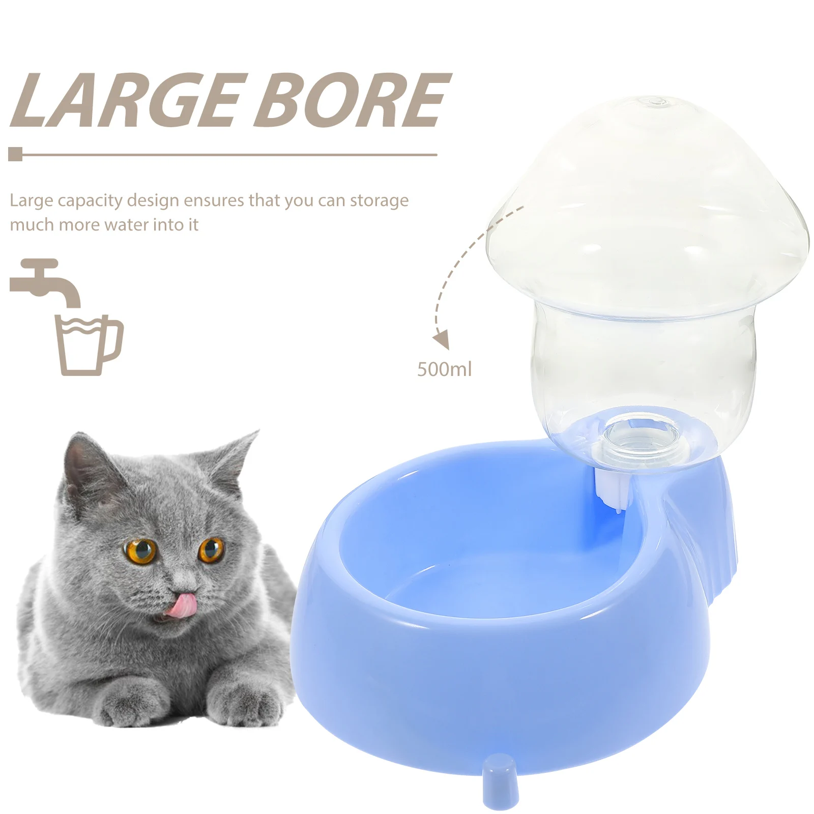 

Automatic Dog Water Dispenser Durable Transparent Large Capacity Easy Clean Portable Pet Feeder for Home Cat Dog Blue