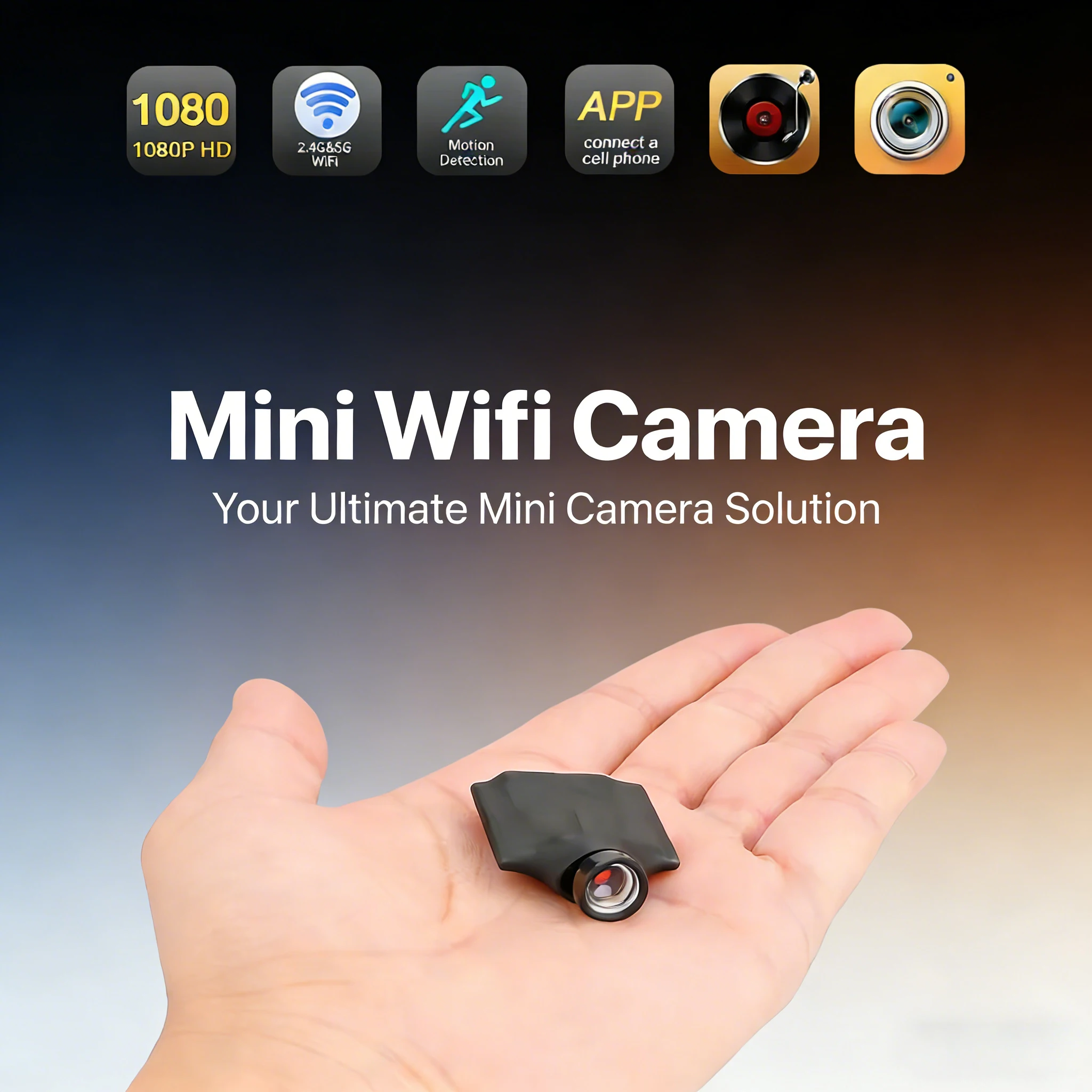 1080P 120 ° Caméra DlYIP Wifi HD grand Angle, enregistreurs vidéo les plus petits, détection de mouvement, moniteur pour bébé à domicile, caméra de Surveillance vidéo