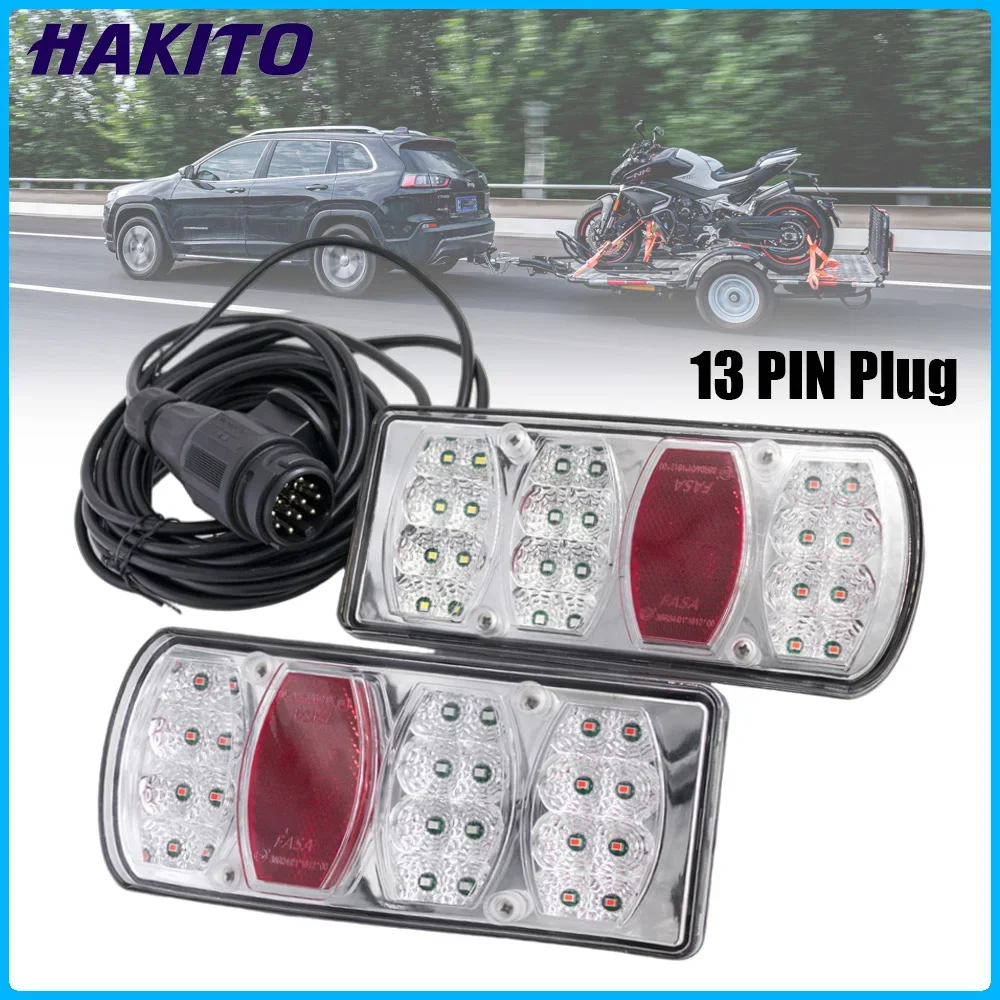 

1Set 5.5m Cable 12V 13 Pin Plug Wiring Harness LED Tail Light Rear Stop Brake Light Signal Lamp Caravan Lorry Car Truck Trailer