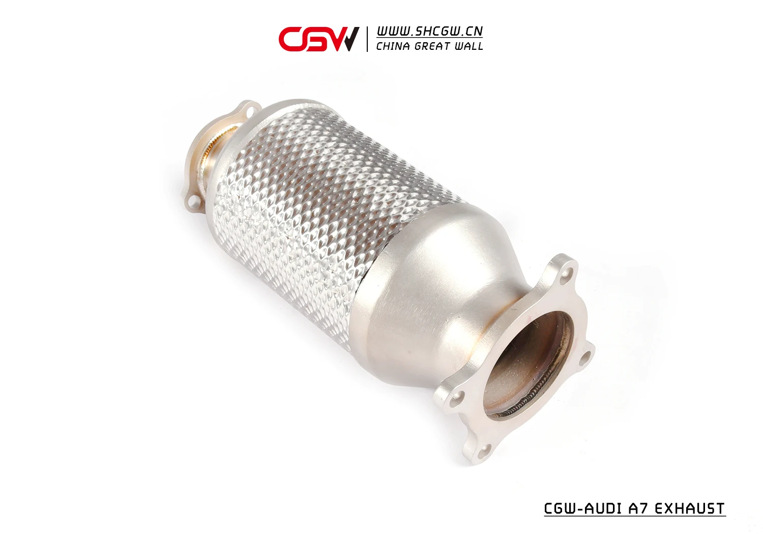 Auto Parts Exhaust Car Muffler for A7 C8 2.0T Catted Downpipe with High Quality Catalytic Converter