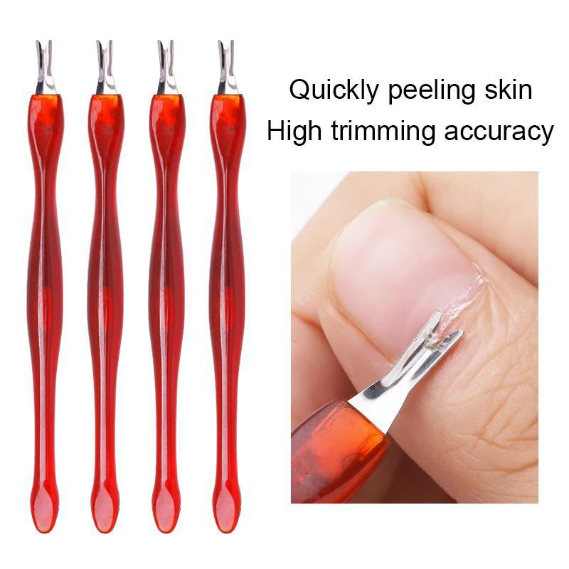 50/100Pcs Cuticle Pusher Stainless Steel Triangle Fork Removal Dead Skin Clean Nails Art Nipper Pusher Trimmer Cuticle Removes