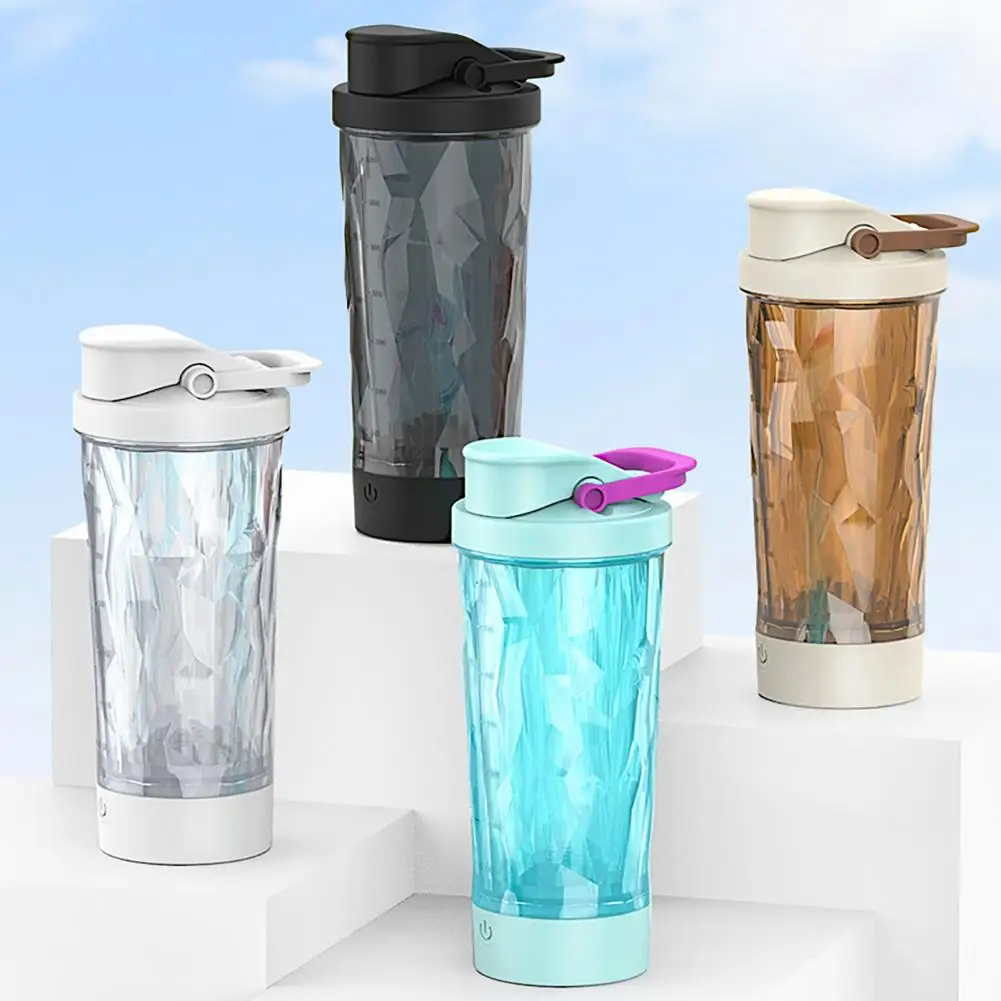 Electric Protein Shaker Bottle High Speed Automatic Mixing Cup IPX4 Waterproof Blender Mug with Handle for Travel Outdoor
