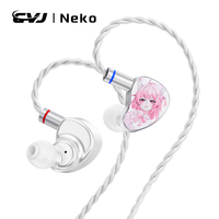 CVJ Neko In Ear Earphones  a Next-Generation Black Gold Composite Diaphragm  0.78mm 2-pin Connectors Detachable Cable Design