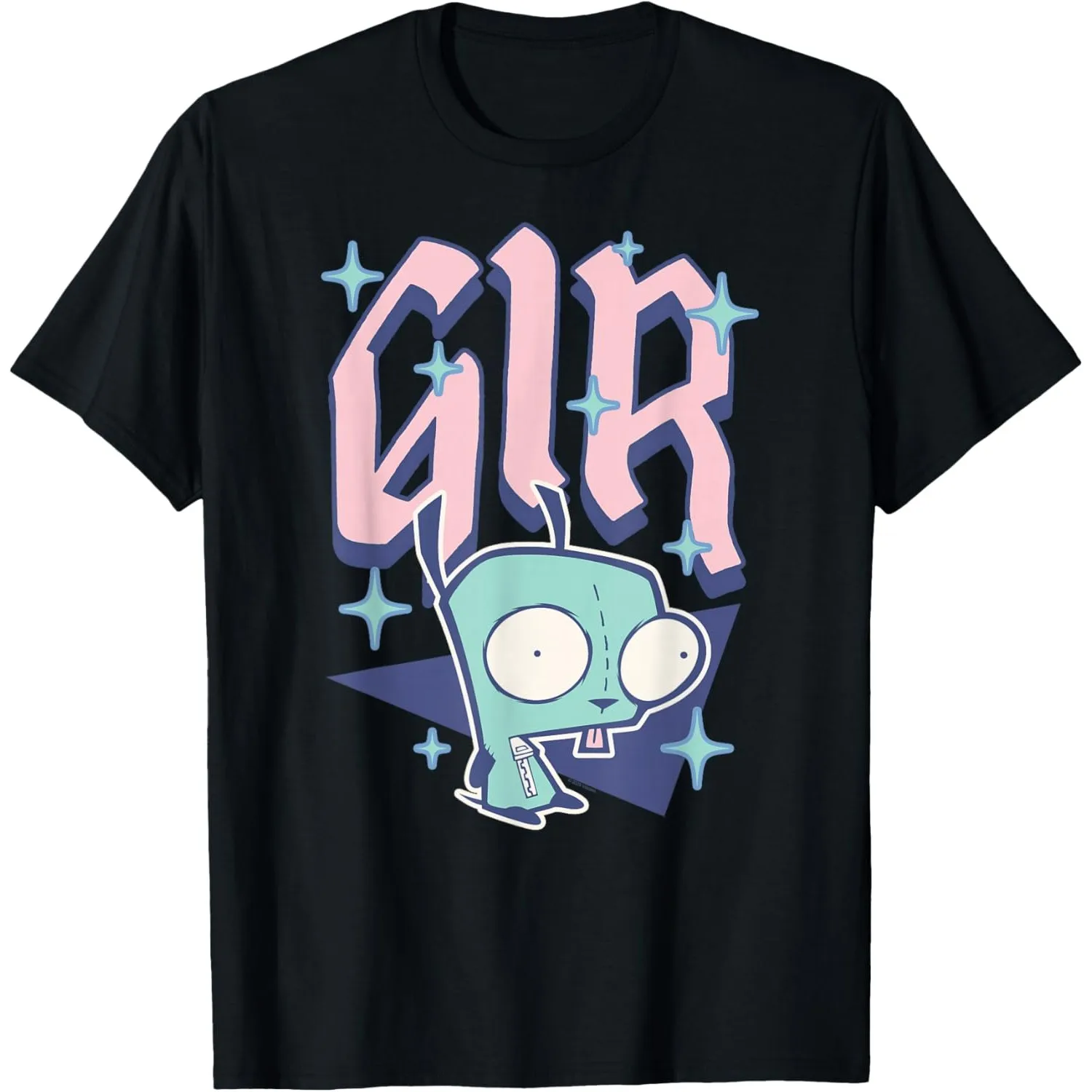 

Gir Invader Zim Pastel Sparkle Y2K Style Graphic Tee Short Sleeve T-Shirt for Men