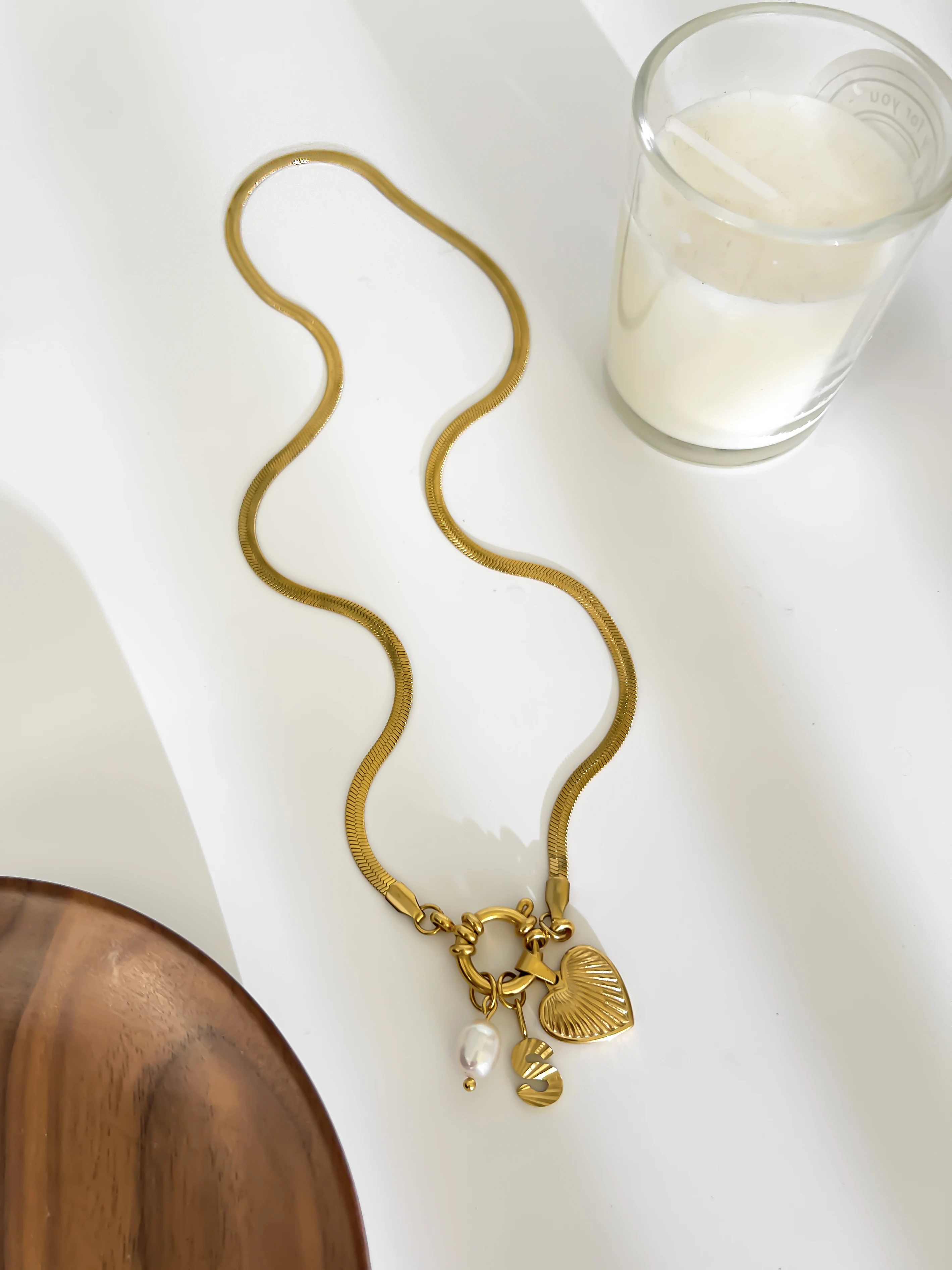 GHIDBK Minimalist Starfish Stripe Conch Scallop Shaped Pendant Necklace for Women Waterproof Trend Jewelry Summer Beach Party
