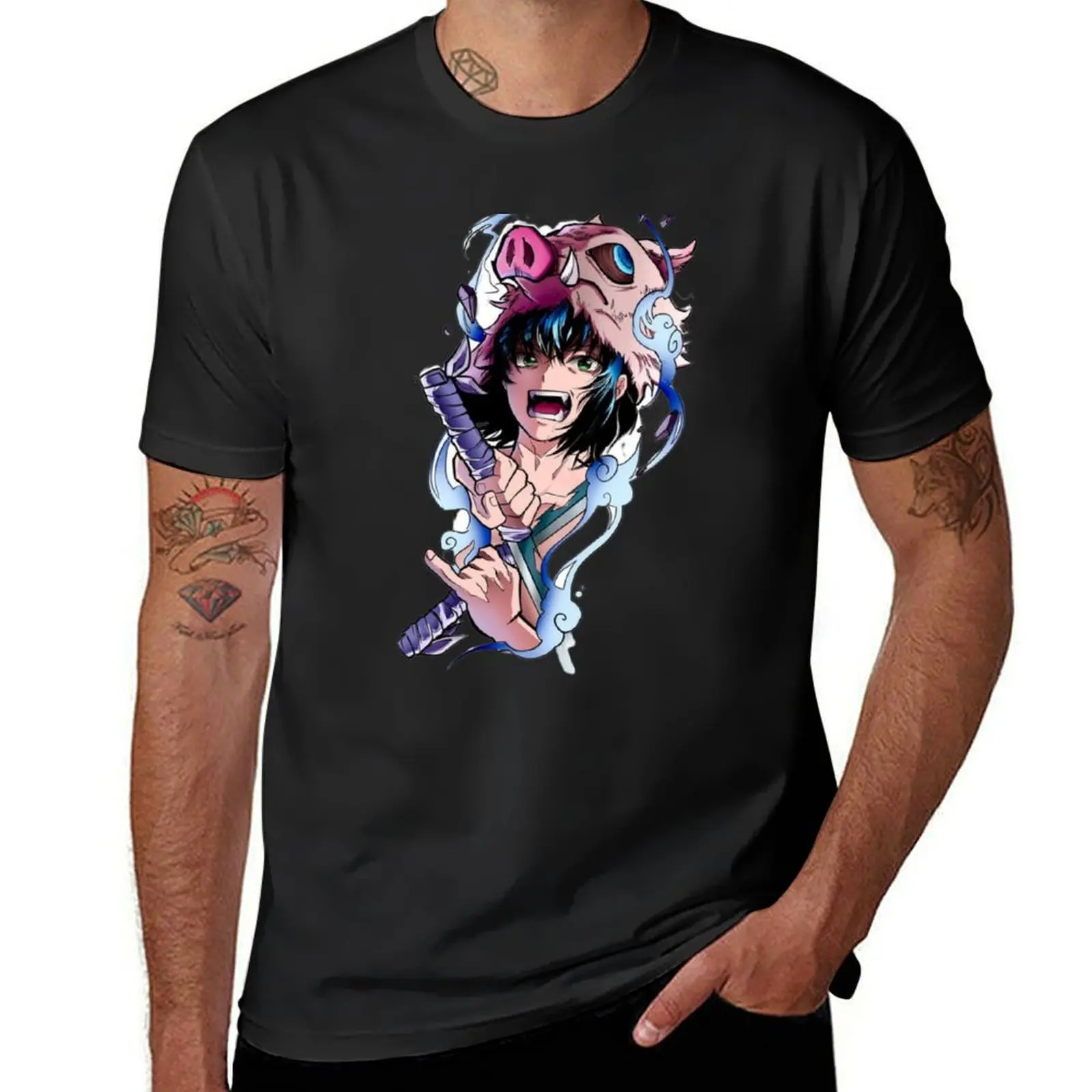 Inosuke T-Shirt customs anime mens graphic t-shirts anime