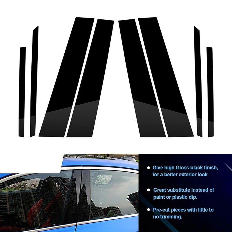 8pcs Car Pillar Posts For BMW X3 F25 2011 2012 2013 2014 2015 2016 2017 Door Window Trim Cover BC Column Stickers Decoration