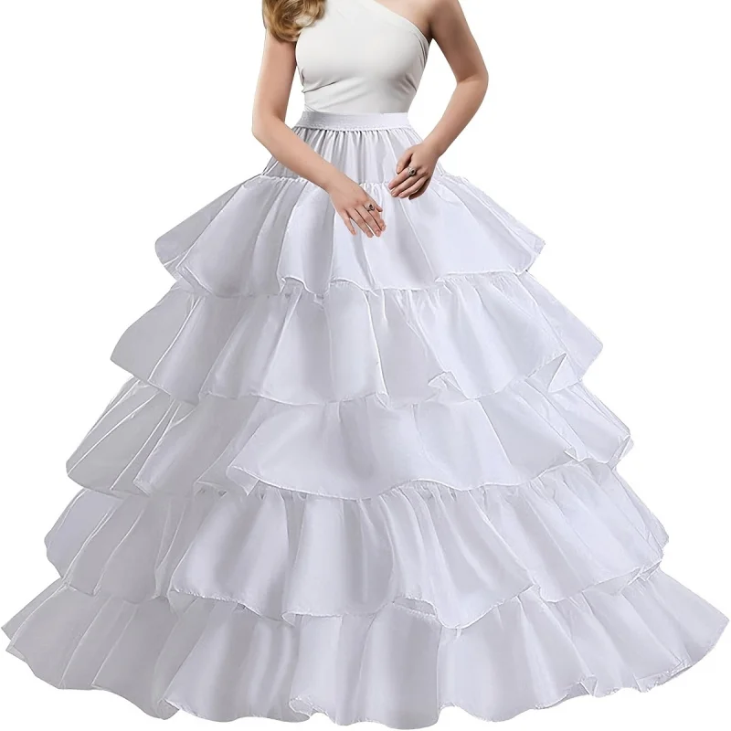 2025 New Wedding Crinoline Petticoat - 5 Layer Fluffy Tulle Underskirt with 4 Hoop Support Bridal Gowns, Princess Ball Gown