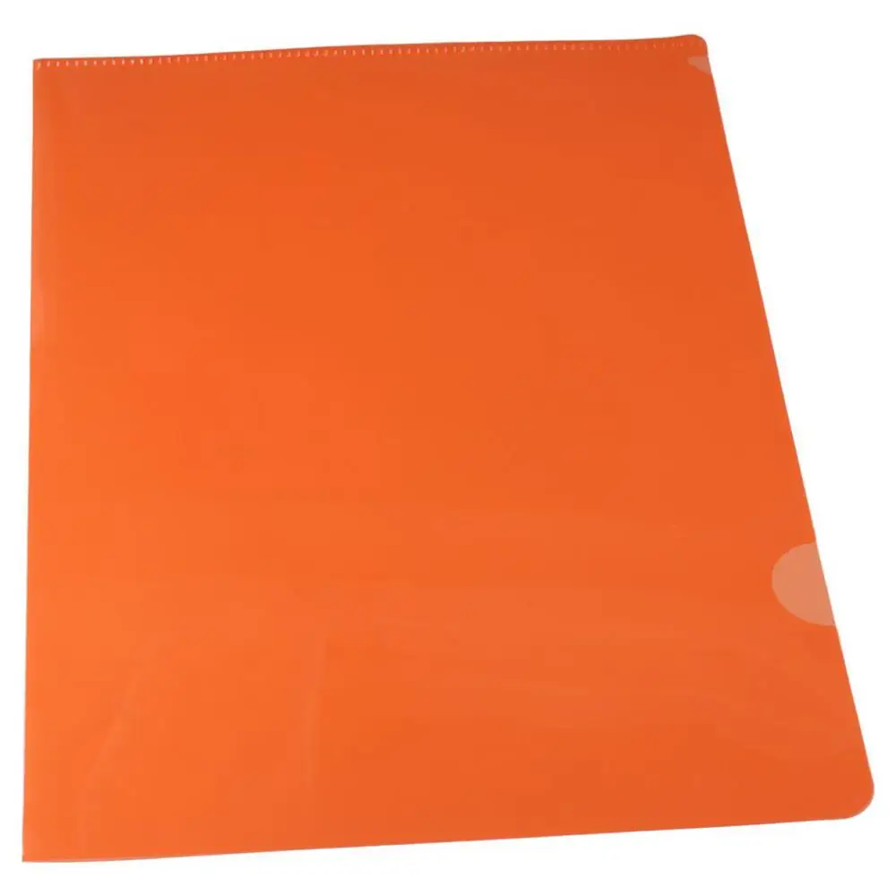 

20PCS Plastic L Type Folders Reusable Clear Orange A4 File Project Pockets Document Folders