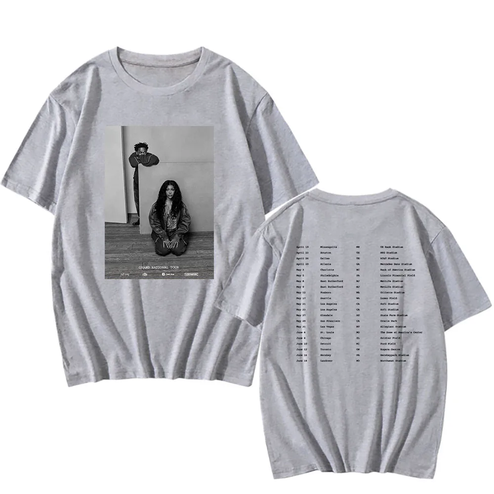 Kendrick Lamar X SZA GrandNational Tour 2025 Tshirts GNX Album Graphic Print T-shirt Cotton Summer Soft Tee-shirt Unisex Men Top