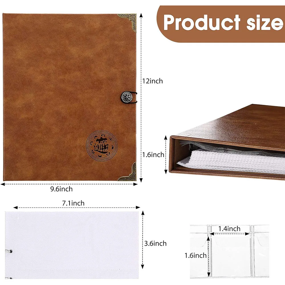 PU Leather Coins Collection Holder Penny Currency Storage Book Coin Collecting Holder Album 150 Coin Pockets&240 Paper Currency