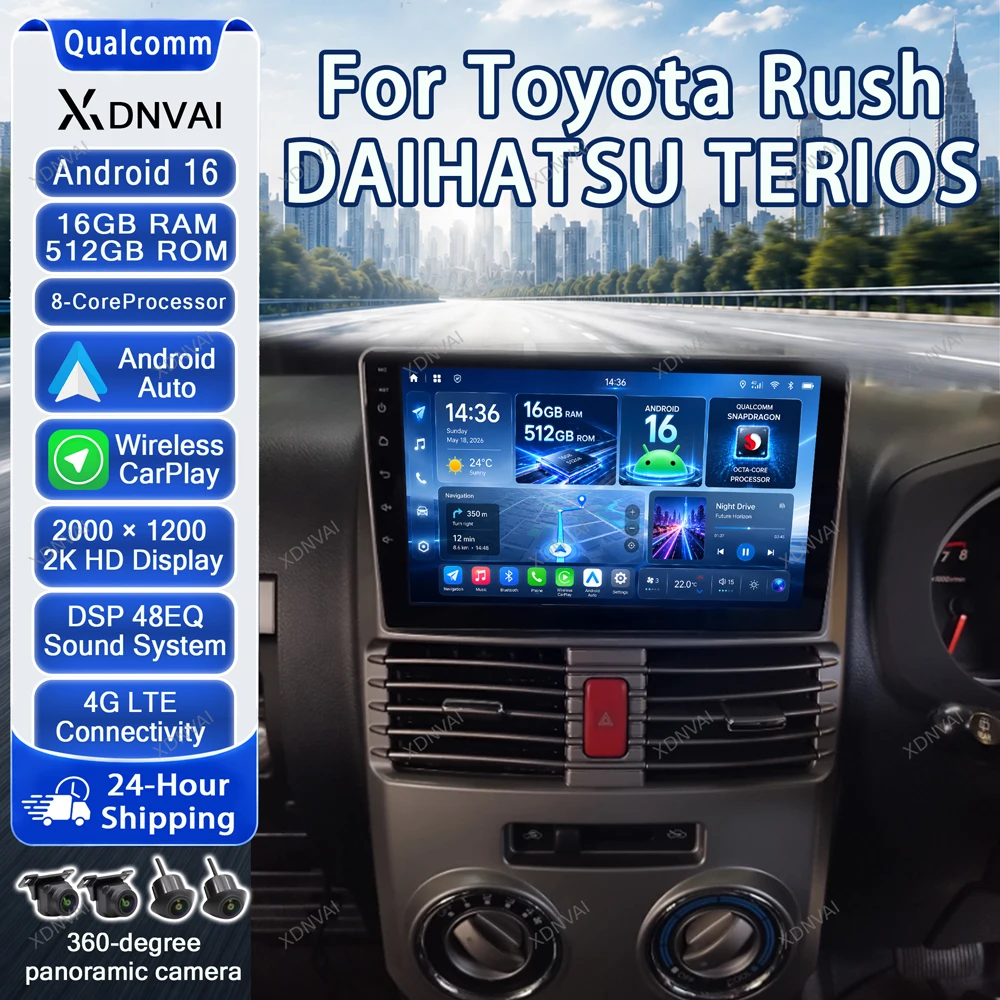 Android 16 Car Radio Multimedia For Toyota Rush DAIHATSU TERIOS 2006 2010 - 2016 Video Player Car Radio GPS DSP Navigation BT