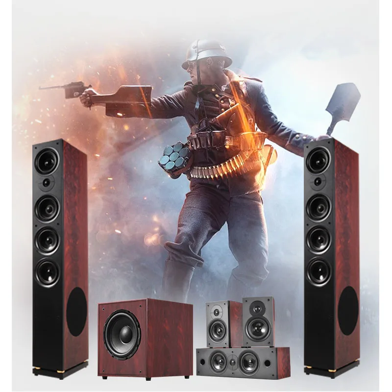 5.1 Home Theater Sound System High-power Speaker Set HiFi High-fidelity Surround Floor-standing Audio Passive 10-inch Subwoofer