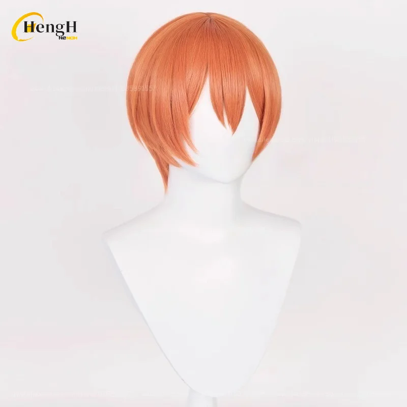 En Stock Rin Hoshizora synthétique Anime 30 cm unisexe Orange rouge Cosplay perruque résistant à la chaleur cheveux Halloween fête perruques + bonnet de perruque gratuit