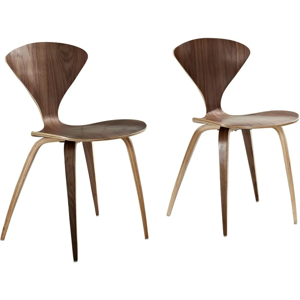 

Vortex Mid-Century Modern Two Kitchen and Dining Room Chairs in Dark Walnut