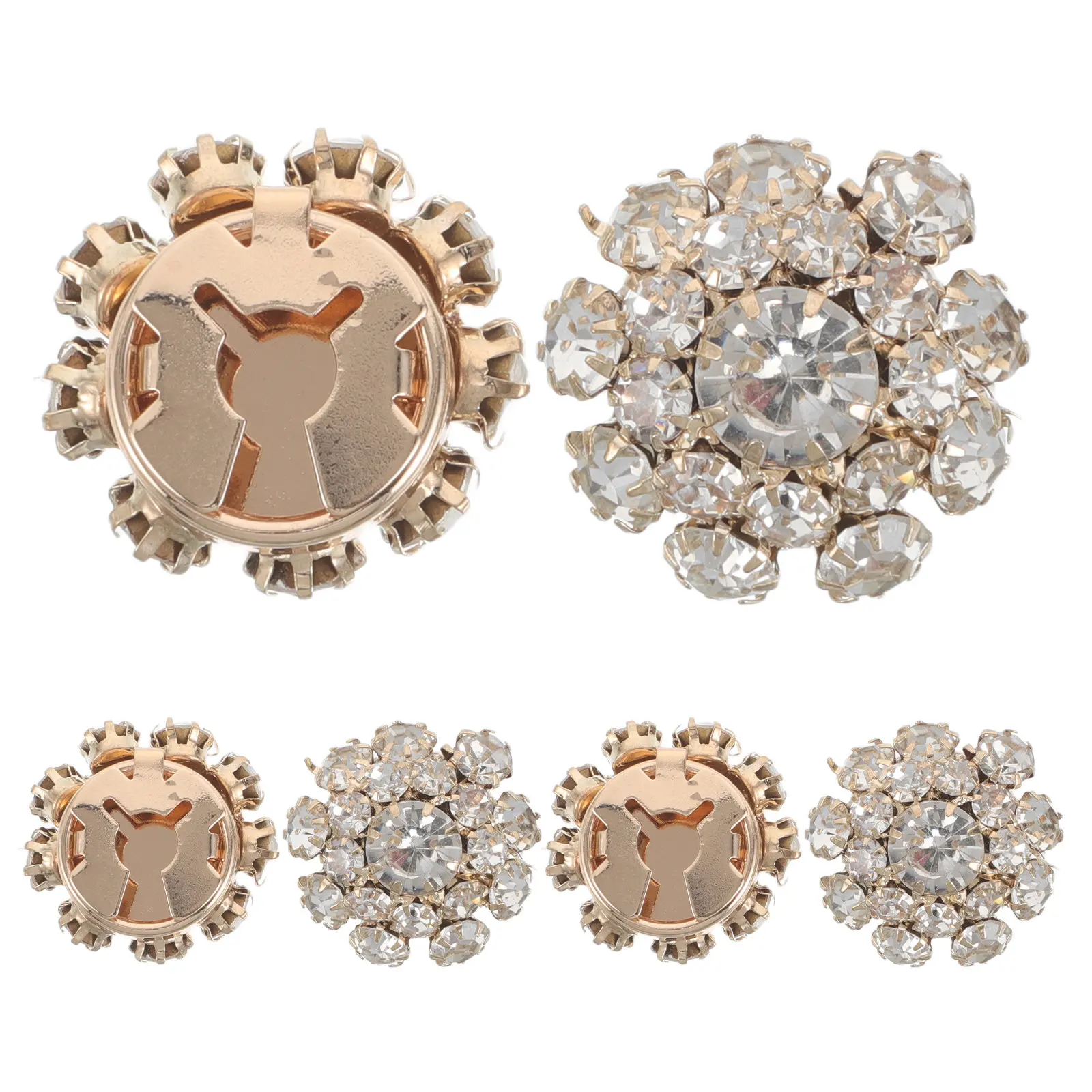 

3Pairs Button Cover Cufflinks for Men and Women Rhinestone Alloy Decorative Shirt Sleeve Buttons No Clip on Formal