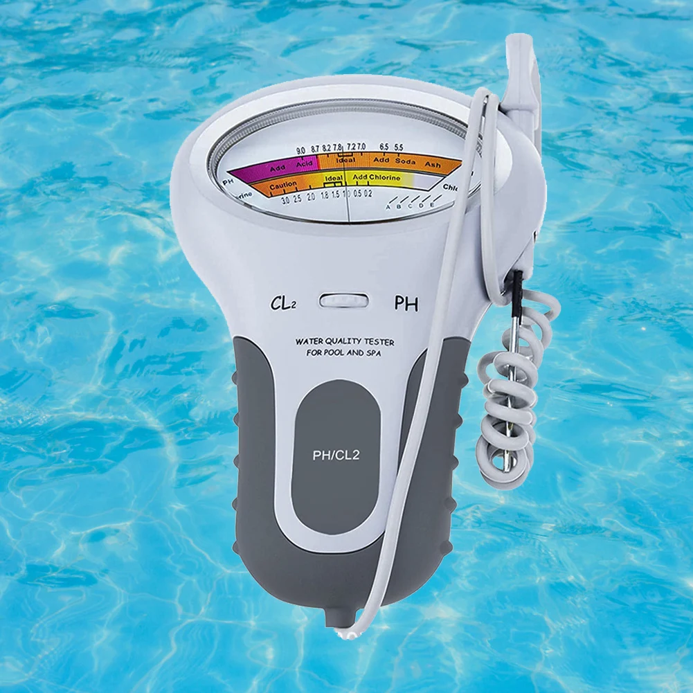 Dispositivo de Prueba de Calidad del Agua, Medidor de Nivel de Cloro y pH Profesional con Sonda para Monitoreo de Agua de Piscinas y Spas