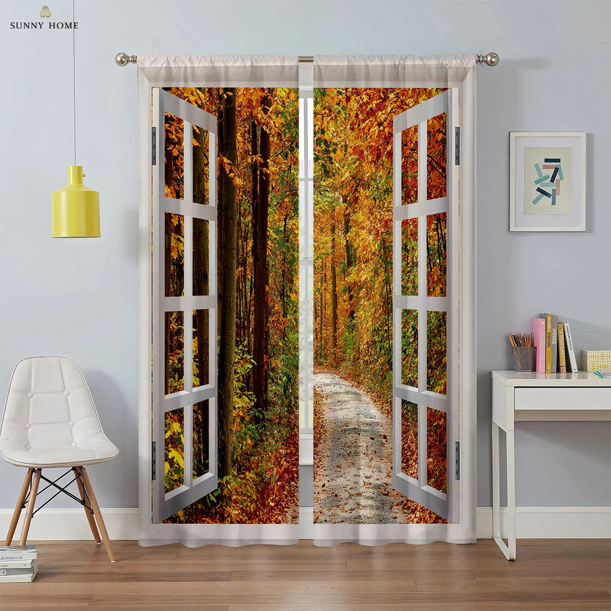 

Window Decoration Curtains 3d Printing Window Scenery Pattern Printing Bedroom Living Room Balcony Kitchen Decoration Curtains