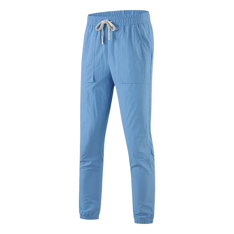 مرونة عالية الخصر بلون جيب السراويل عارضة في الهواء الطلق